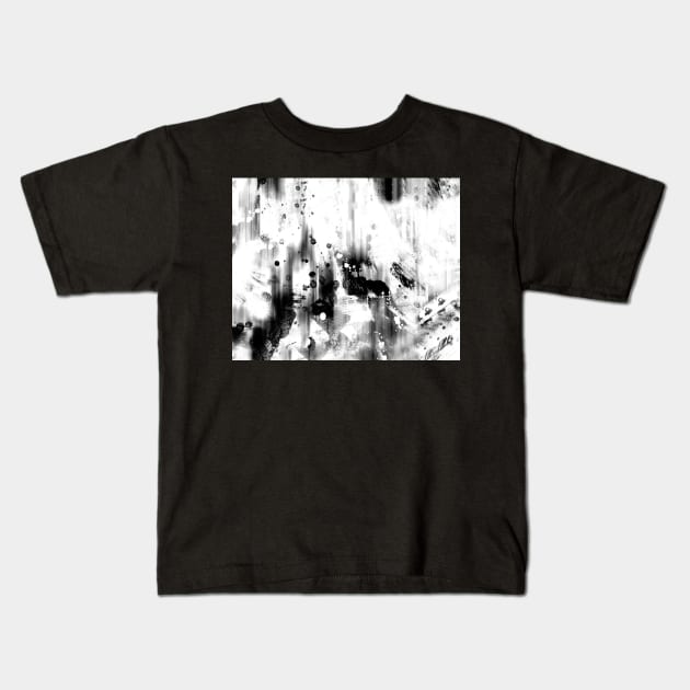 Black And White Splash abstract art Kids T-Shirt by art64